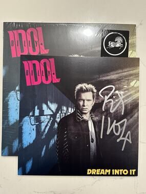 BILLY IDOL-DREAM INTO IT- VINYL w/SIGNED INSERT- AUTOGRAPHED #1